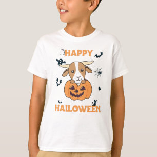 T-shirt Chèvre en Citrouille chèvres mignonnes Joyeux Hall