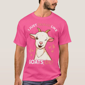 T-shirt Chèvre Fille J'Aime Vraiment Les Chèvres Ok Chèvre