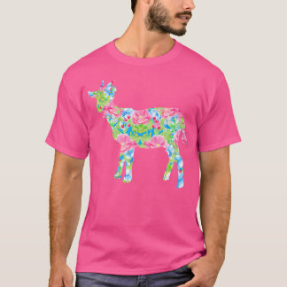 T-shirt Chèvre florale Fleurs colorées I Love Chèvres
