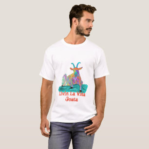 T-shirt Chèvre Livin La Vida Goata Drôle Dire