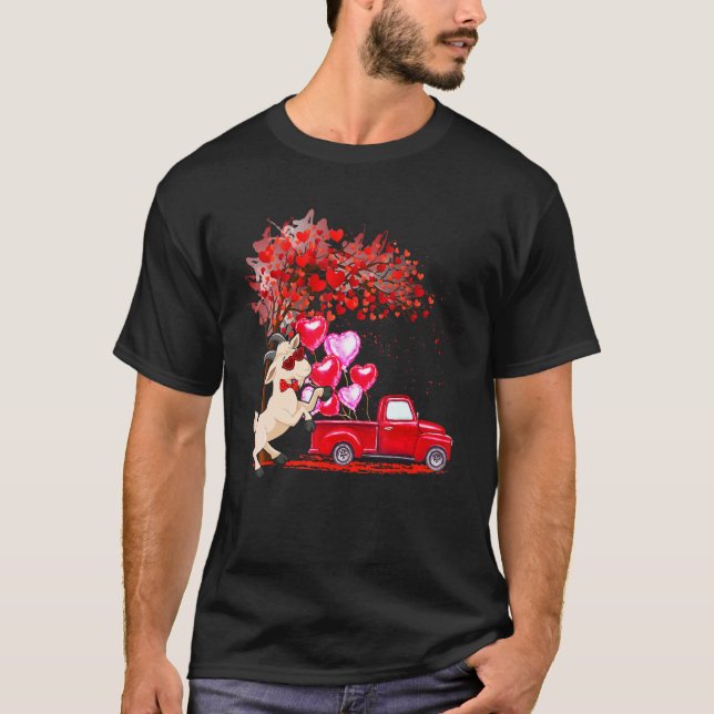 T-shirt Chèvre Lunettes de soleil Coeurs Arbre ramassage C (Devant)