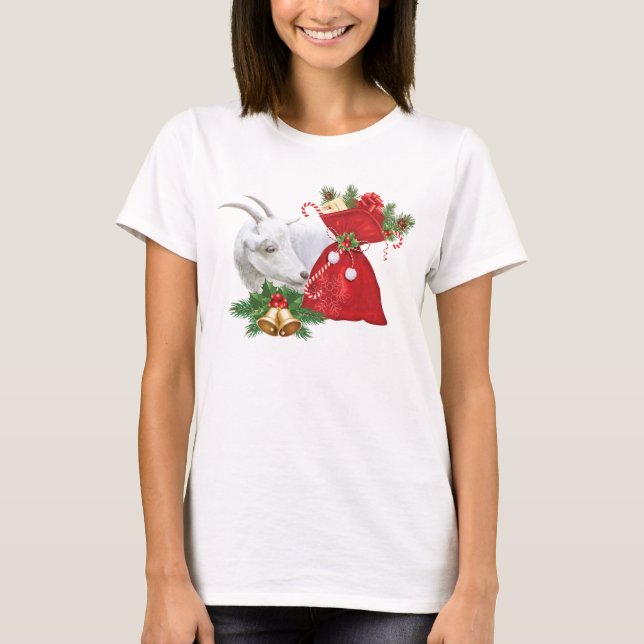 T-shirt Chèvre mignonne Sleepshirt de Noël (Devant)