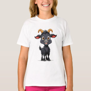 T-shirt 🐐✨ Chèvre noire de dessin animé mignonne Cadeau d