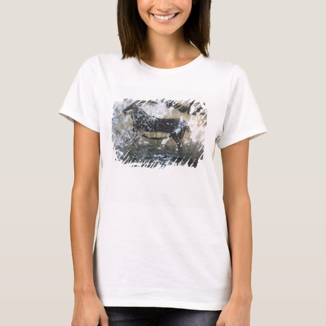 T-shirt Chèvre ou chamois, peinture rocheuse dans la chamb (Devant)