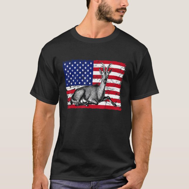 T-shirt Chèvre patriotique 4 juillet garçons chèvre Americ (Devant)