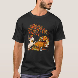 T-shirt Chèvre Portant un Casquette Automne Arbre Ramassag