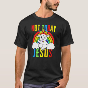 T-shirt Chèvre Satanic Pas aujourd'hui Jésus Rainbow Satan