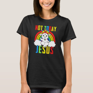T-shirt Chèvre Satanic Pas aujourd'hui Jésus Rainbow Satan