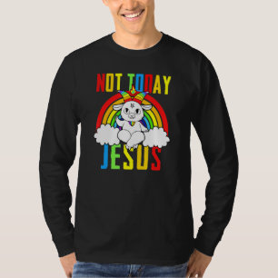 T-shirt Chèvre Satanic Pas aujourd'hui Jésus Rainbow Satan