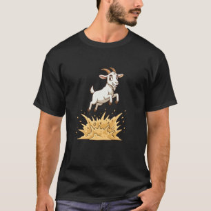 T-shirt Chèvre Sautante Explosante Dessin Animé Drôle Meme