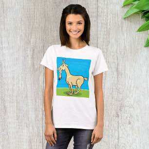 T-shirt Chèvre Souriante Dessin Animé Fermier Animal