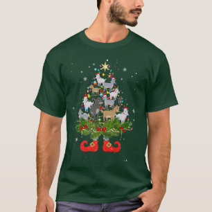 T-shirt Chèvres Feux d'arbre de Noël Drôle Santa Hat Lover