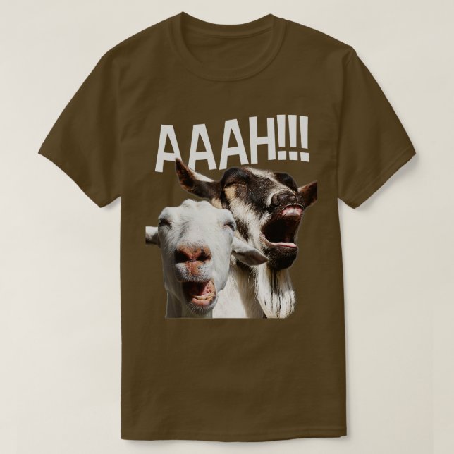 T-shirt Chèvres hurlantes AAAH Amusant fou fou de chèvre (Design devant)