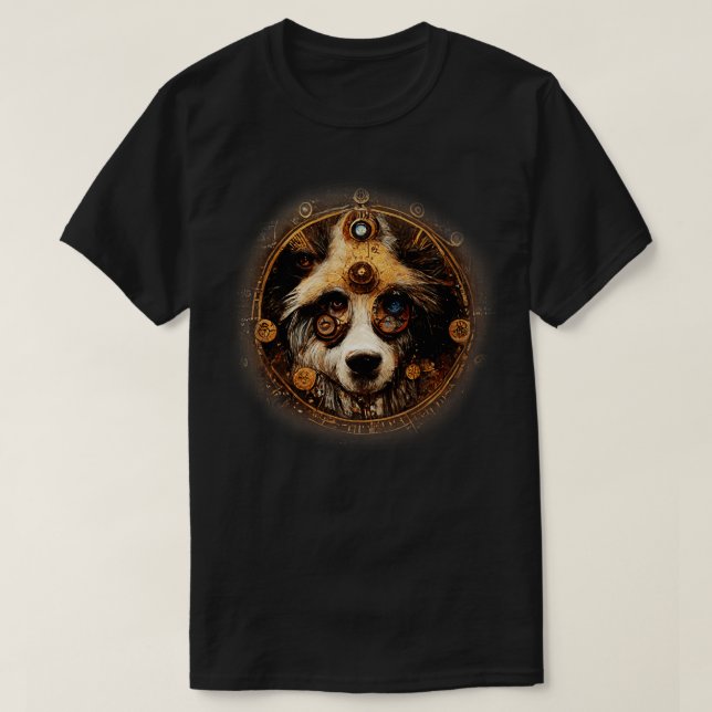 T-shirt Chevron australien Surreal Steampunk Oeuvre Chien  (Design devant)