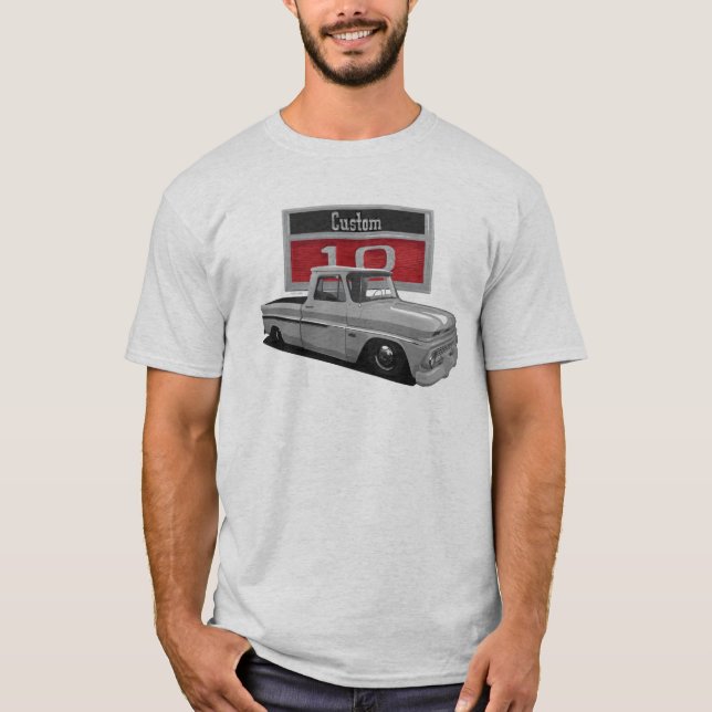 T-shirt Chevy C10 flammé 1966 (Devant)