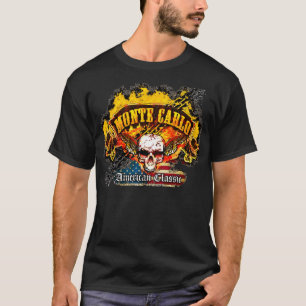 T-shirt Chevy Monte Carlo - crâne de bannière de burn-ou