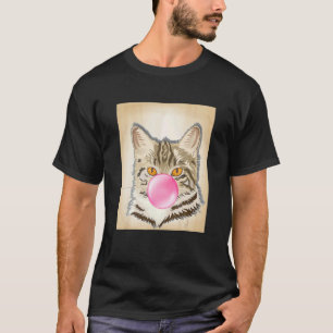 T-shirt Chewing-gum au Bubble Chat Félin