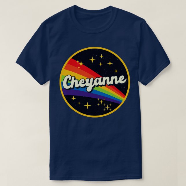 T-shirt Cheyanne Rainbow Dans L'Espace Style Vintage (Design devant)