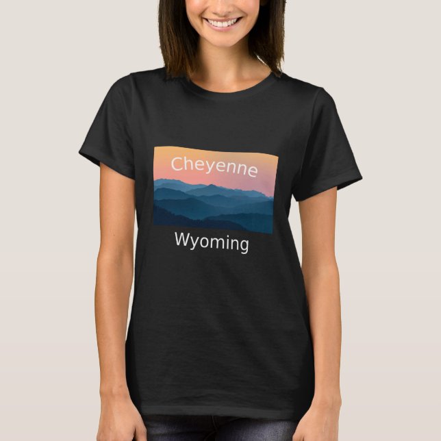 T-shirt Cheyenne Wyoming Mountain sunset hometown (Devant)