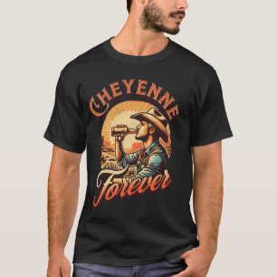 T-shirt Cheyenne Wyoming Pour toujours fière du rodéo Fron