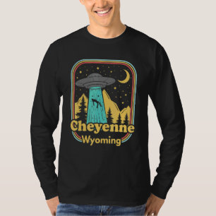 T-shirt Cheyenne Wyoming Ufo Alien 80s Rétro Fierté de l'É