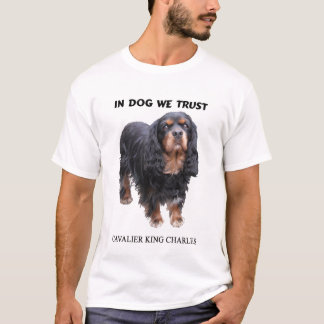 T-shirt Chez le chien nous cavalier noir et bronzage de
