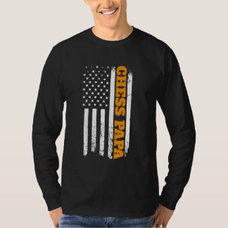 T-shirt CHEZ PAPA Sports Papa Joueur Coach USA Drapeau