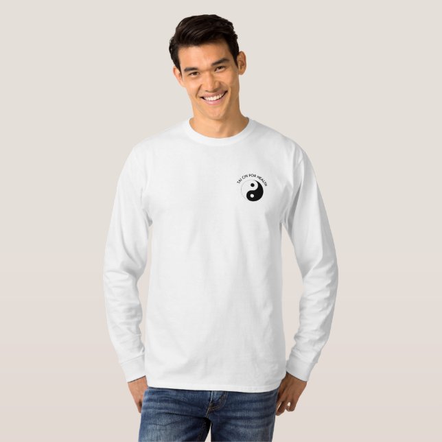 T-shirt CHI de TAI POUR la longue douille de SANTÉ unisexe (Devant entier)