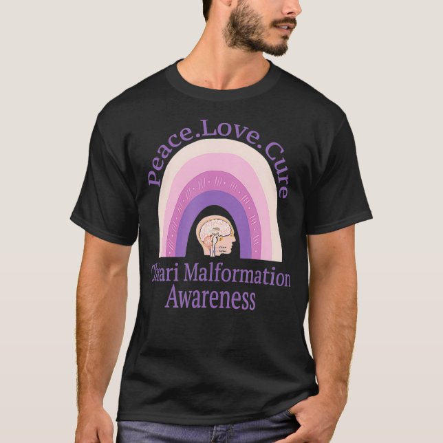T-shirt Chiari Malformation Paix Amour Cure Sensibilisatio (Devant)