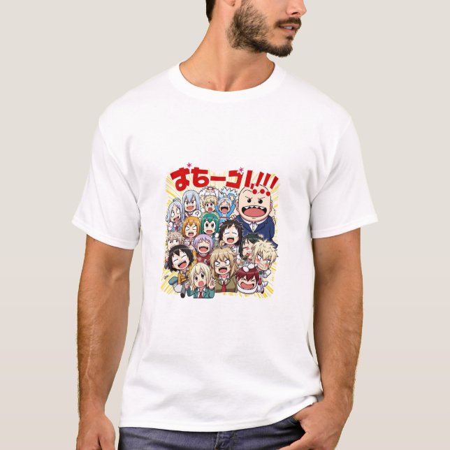 T-shirt Chibi Anime Crowd: Expressive Manga Characters  (Devant)