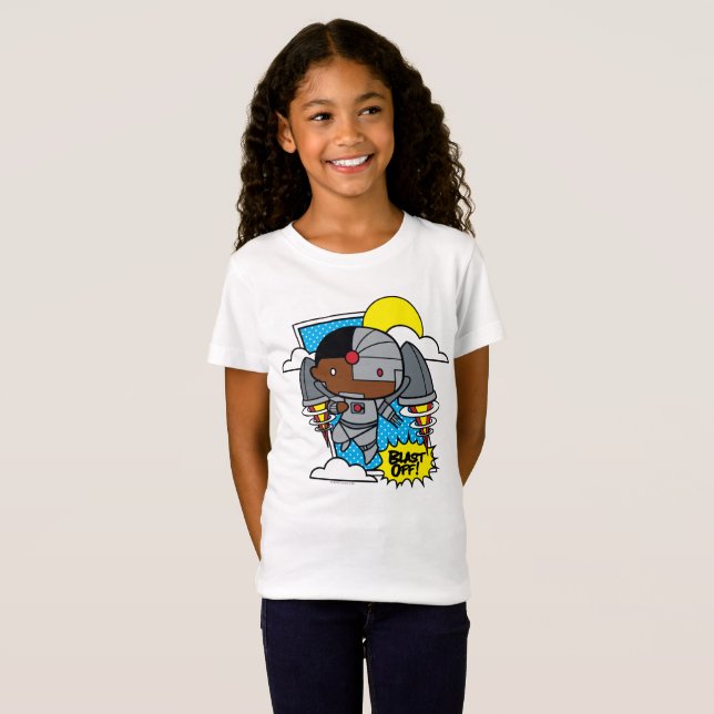 T-Shirt Chibi Cyborg S'Est Éteint ! (Devant entier)