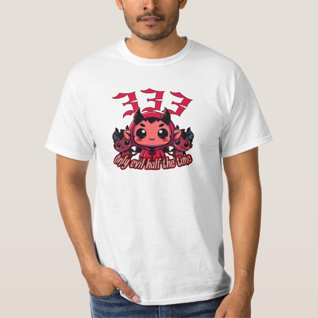 T-shirt Chibi Devil - 333 Seulement le mal moitié du temps (Devant)