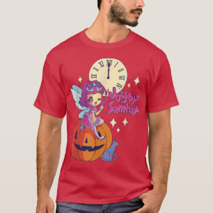 T-shirt Chibi Fairy Godmère Chat noir Citrouille Halloween