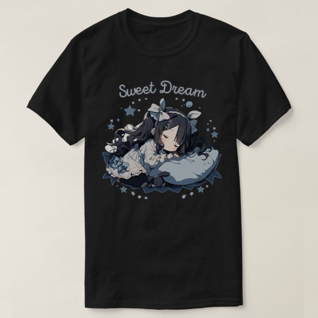 T-shirt chibi fille dormir (Design devant)