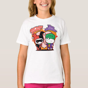 T-shirt Chibi Harley Quinn & Chibi Joker Coeurs