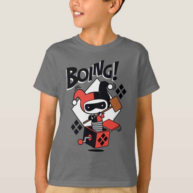 T-shirt Chibi Harley-Quinn-In-A-Box Avec Marteau (Devant)