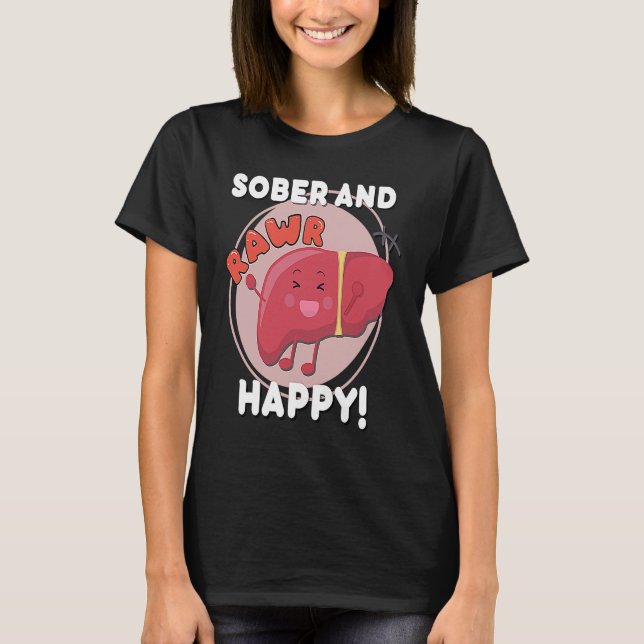 T-shirt Chibi Joy Recovery Sober et Happy Liver Anniversa (Devant)