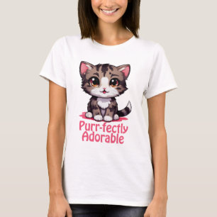 T-shirt Chibi Kawaii Kitten Purr parfaitement adorable en 