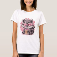 Chibi Kawaii Raton laveur Lunettes de soleil Rose 