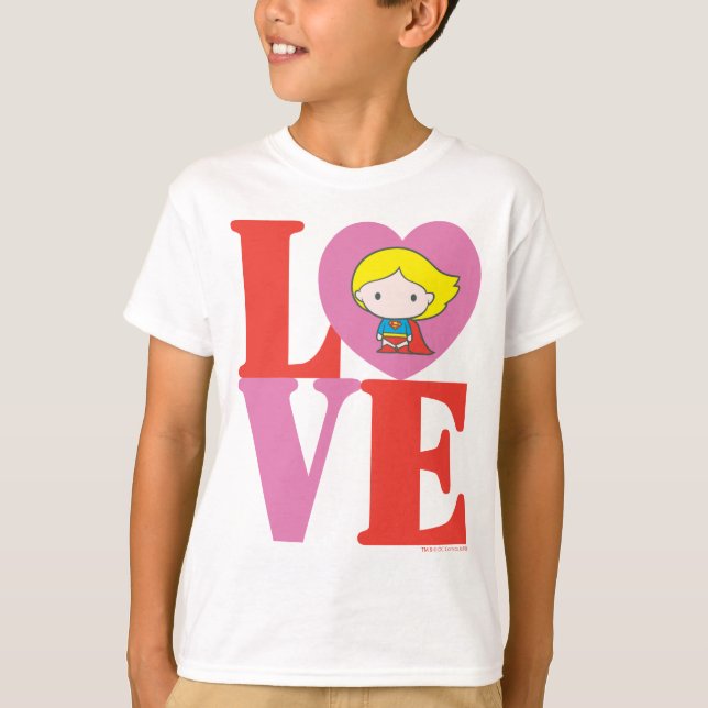 T-shirt Chibi Supergirl LOVE (Devant)