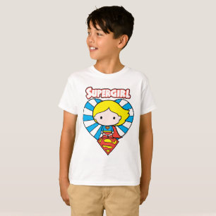 T-shirt Chibi Supergirl Starburst Coeur et logo