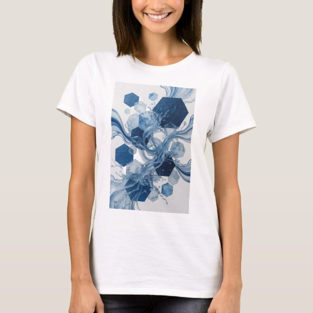 T-shirt Chic Blue Tee Déclaration d'ART ABSTRAIT (Devant)