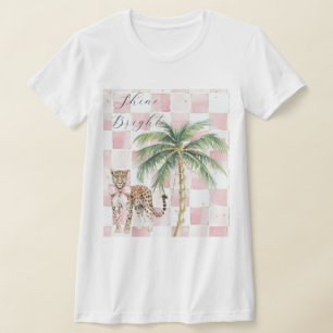 T-shirt Chic Carré Gold Palm Tree Leopard