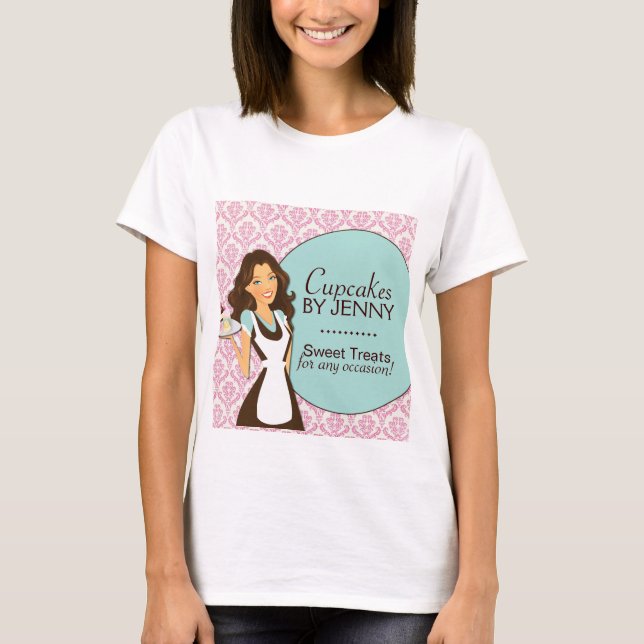 T-shirt chic de boulangerie de silhouette de petit (Devant)
