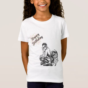 T-shirt Chic Fille de Mode Joyeux Anniversaire Cro