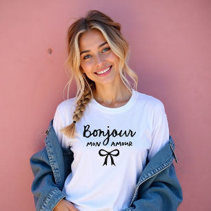 T-shirt Chic French Bow Coquette   Bonjour Mon Amour