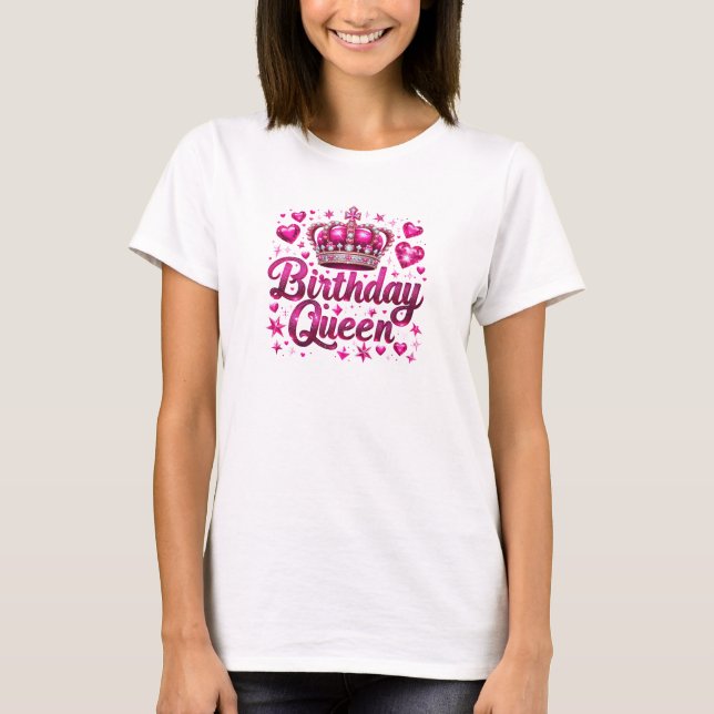 T-shirt Chic glamor rose parties scintillant couronne anni (Devant)
