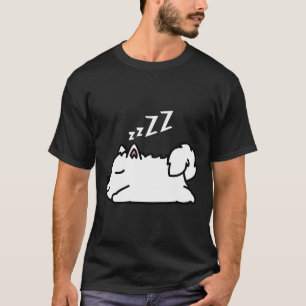 T-shirt Chic Husky Chien Chien Chiot Sleeping