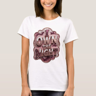 T-shirt Chic Or I POSSÈDE LA NUIT Motif Artistique