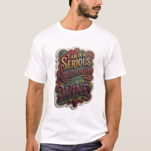 T-shirt Chic Or Je SUIS EN RELATION SÉRIEUSE AVEC LE VIN